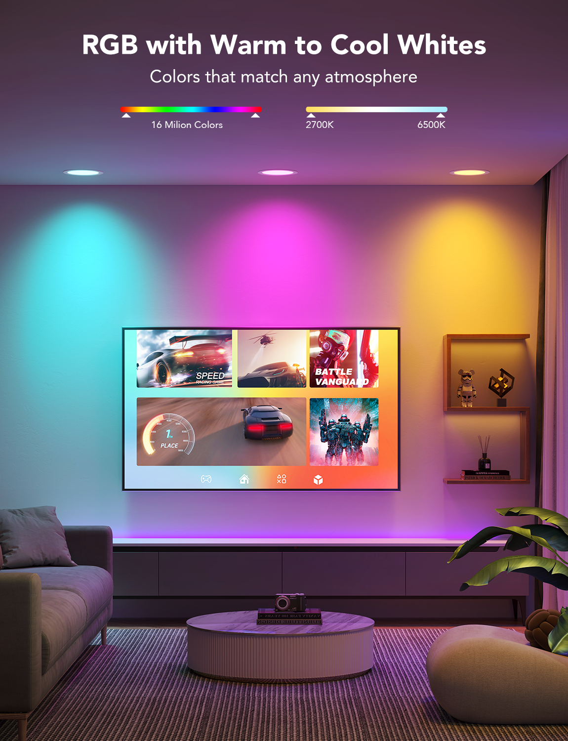 Govee 6-Inch Smart RGBWW Recessed Lights - Image 3