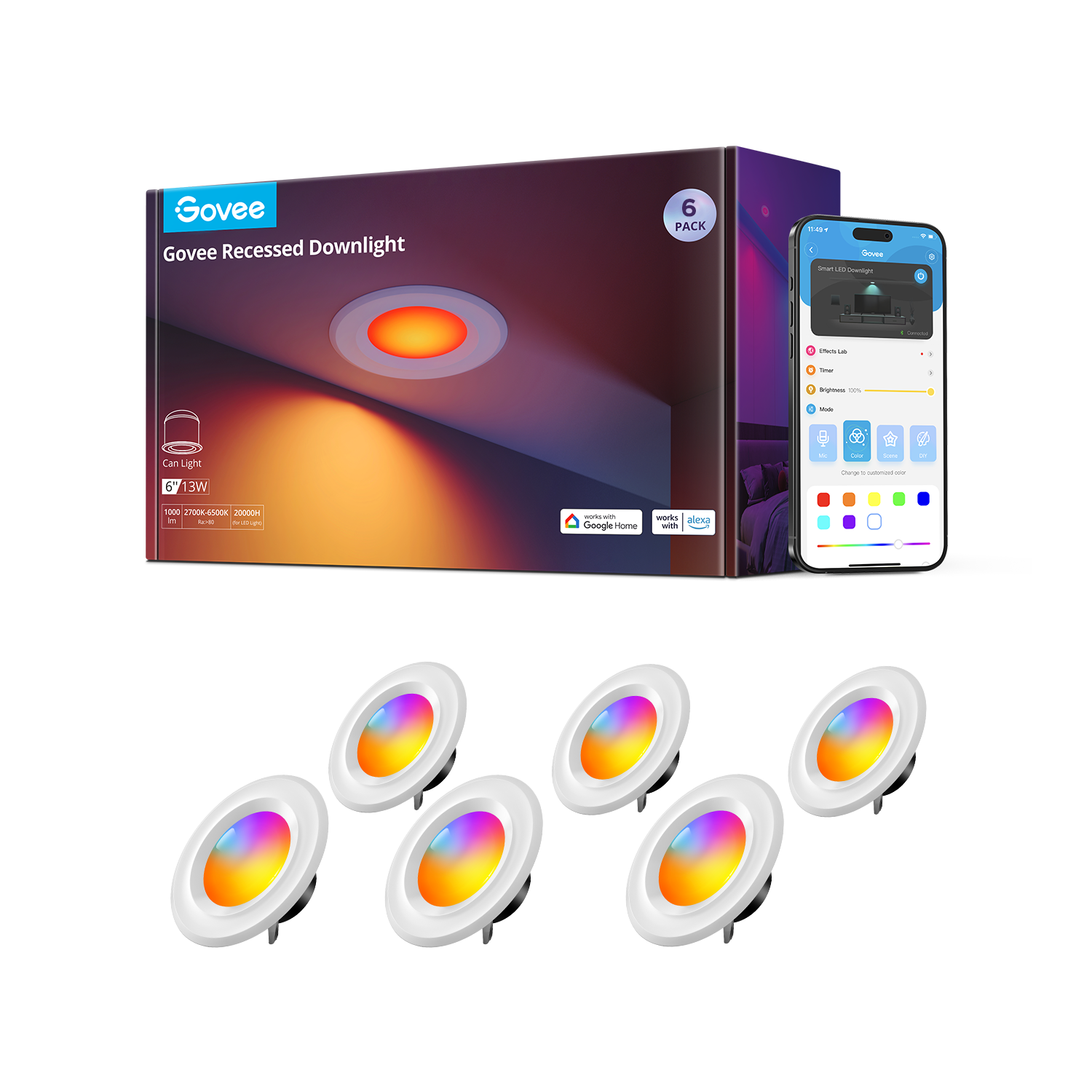 Govee 6-Inch Smart Retrofit Recessed Can Lights - Image 9