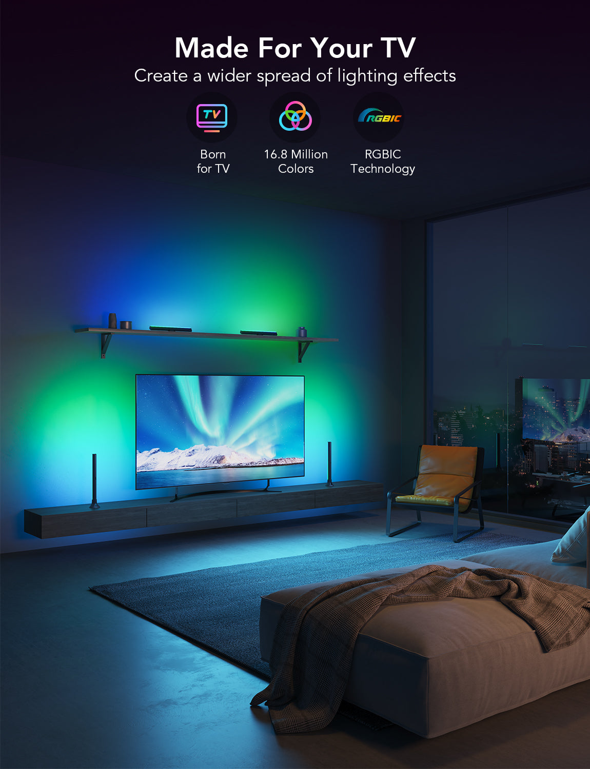 Govee RGBIC TV Light Bars for 45-70 inch TVs - Image 3