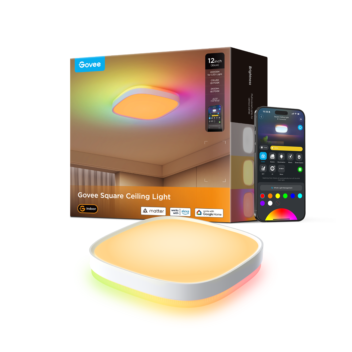 Govee 12-Inch RGBWW + RGBIC Smart Ceiling Light - Image 20
