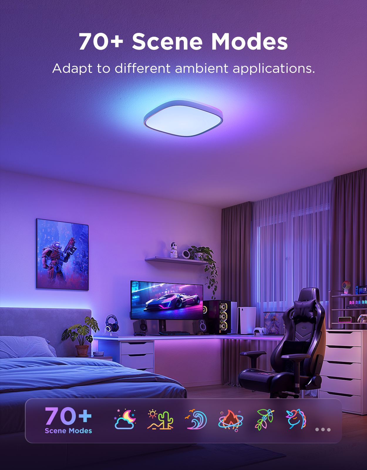 Govee 12-Inch RGBWW + RGBIC Smart Ceiling Light - Image 24