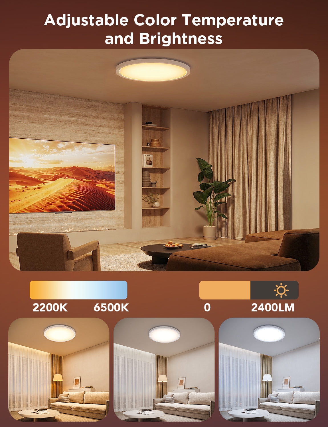 Govee 12-Inch RGBWW + RGBIC Smart Ceiling Light - Image 5