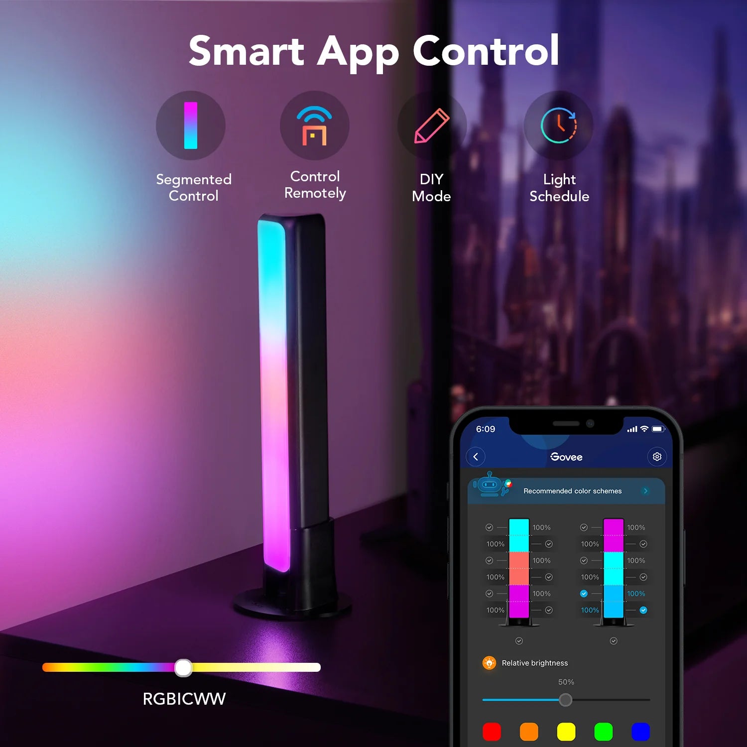 Govee RGBICWW WiFi + Bluetooth Flow Plus Light Bars - Image 6