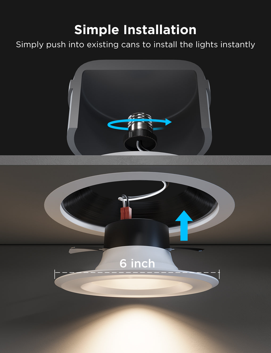 Govee 6-Inch Smart Retrofit Recessed Can Lights - Image 4