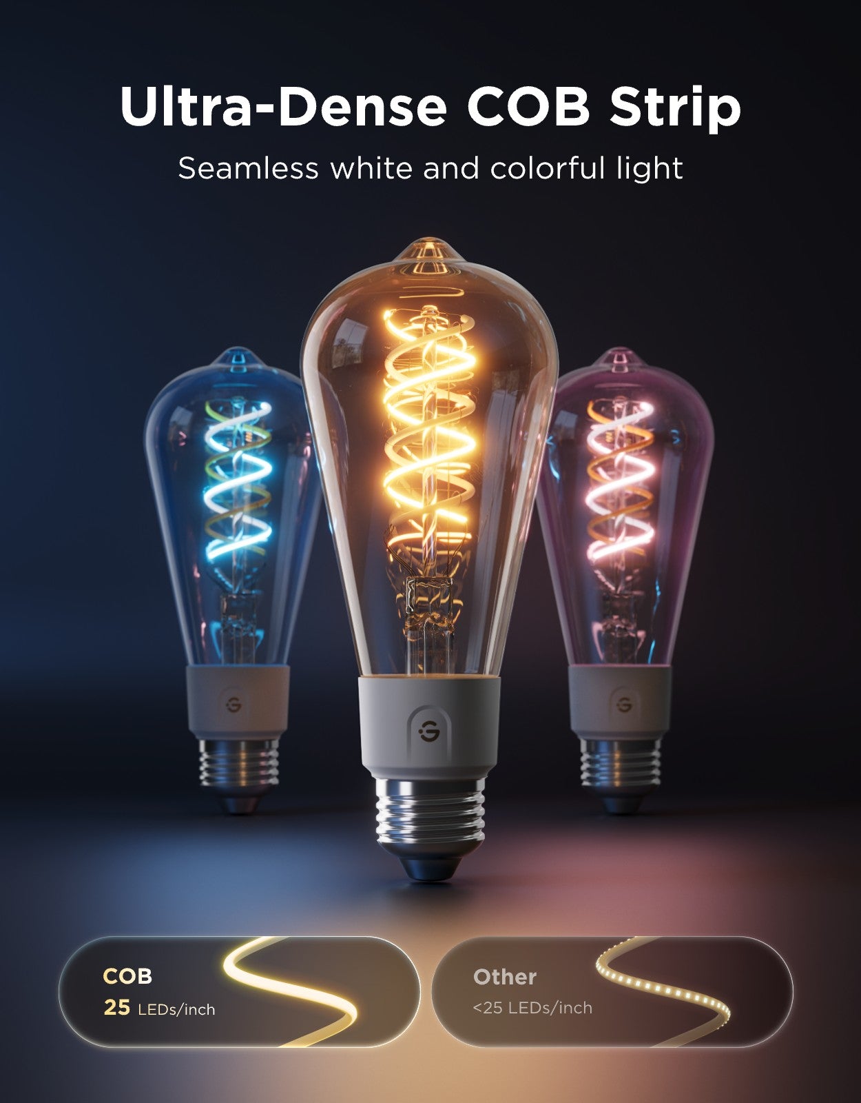 Govee ST19 Smart Edison Light Bulb E26 500lm - Image 3