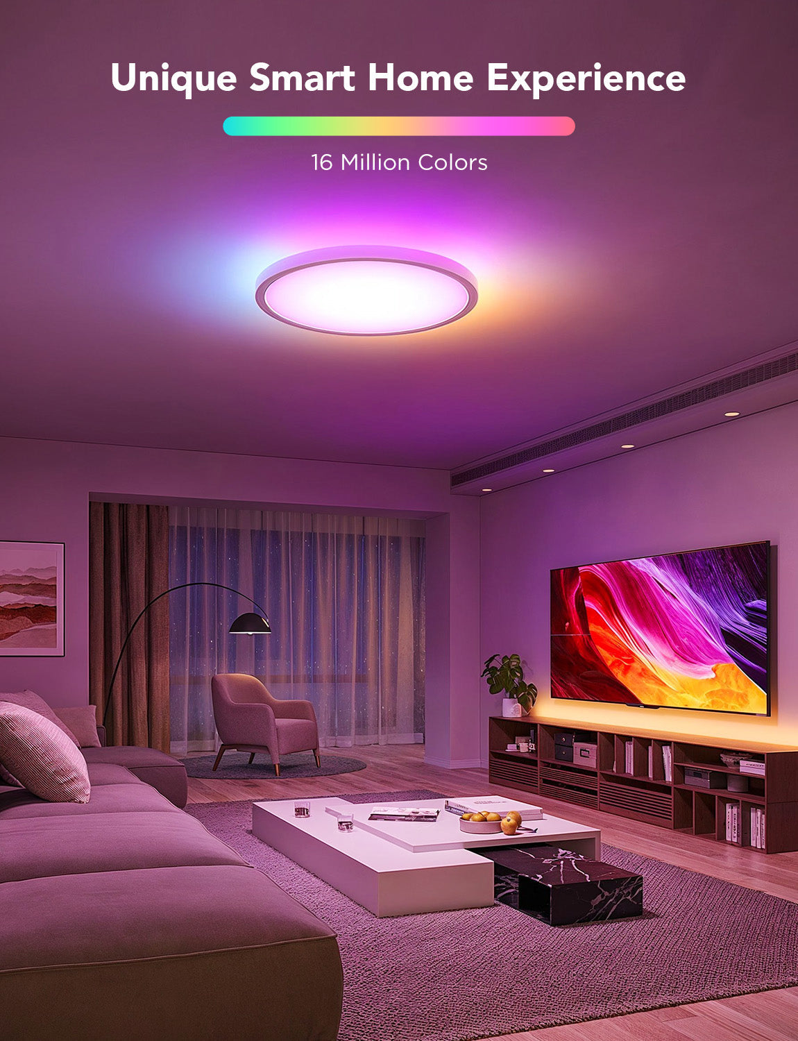 Govee 12-Inch RGBWW + RGBIC Smart Ceiling Light - Image 4